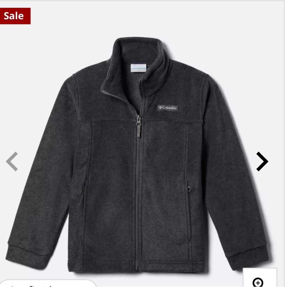 •COLUMBIA•KIDS GRAY STEENS' MOUNTAIN II FLEECE FULL ZIP JACKET. SIZE LARGE 14/16